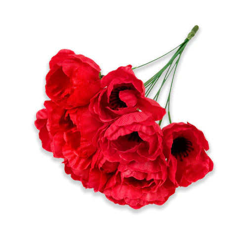 Poppies Bunch of 10 (Satin Petal)